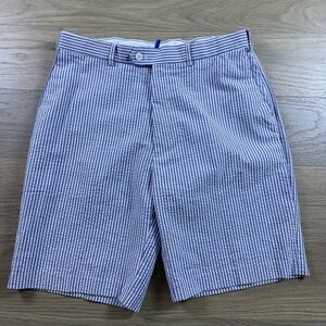 Bocaccio Shorts Men 34x9 Golf Seersucker Hickory Stripe Super 120x